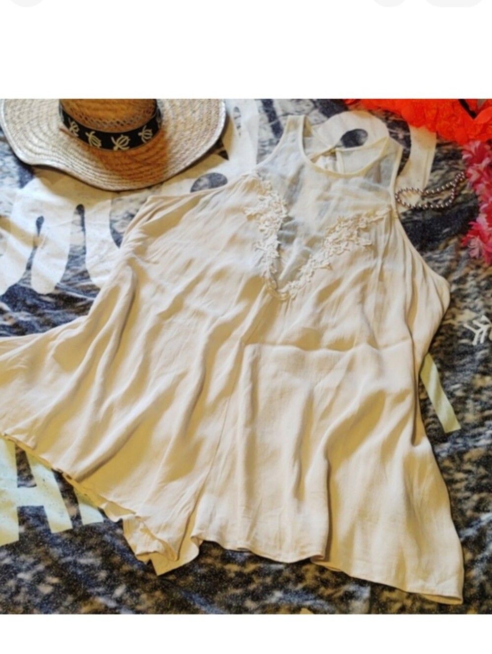 TOTO Collection Illusion Cream Romper 2X